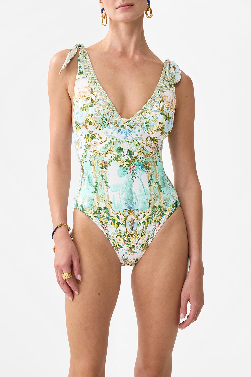 RUCHED TRI - TIE SHOULDER ONE PIECE - 5
