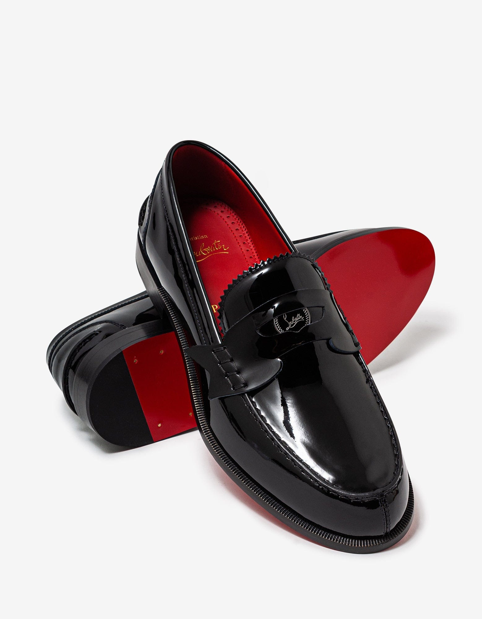 Christian Louboutin Penny Flat Black Patent Loafers - 6