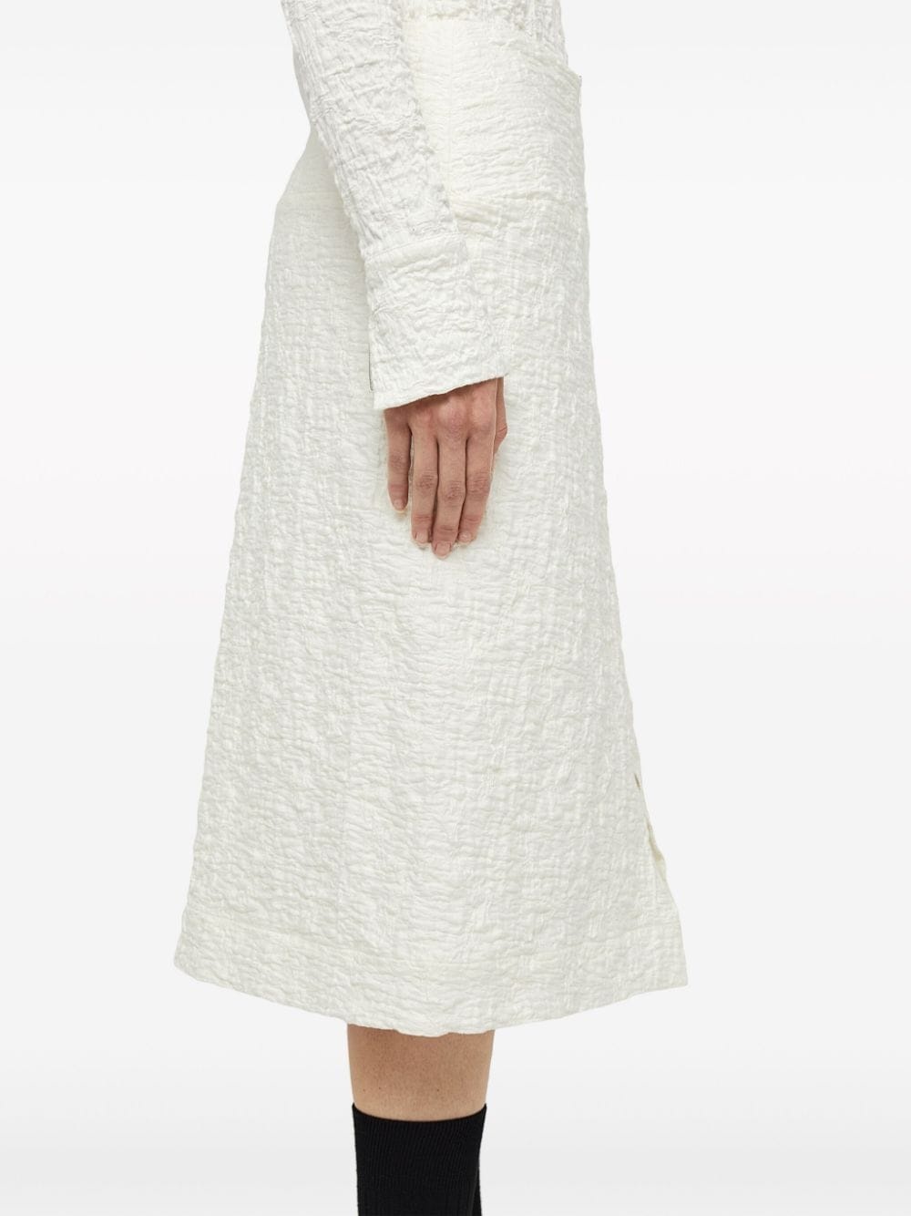 textured-finish zip-up midi skirt - 5
