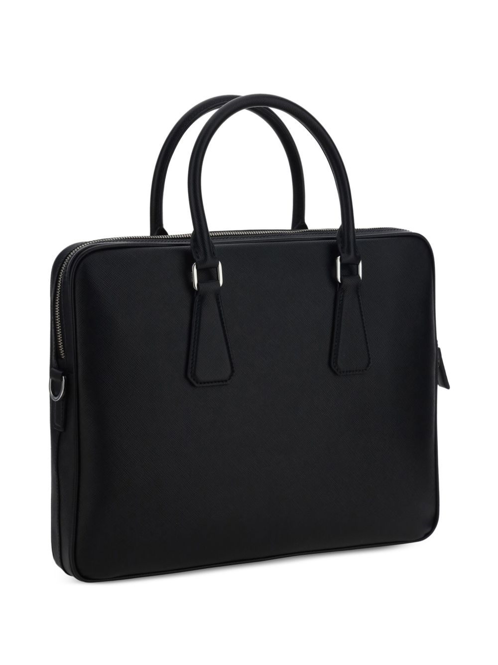 triangle-logo leather briefcase - 2