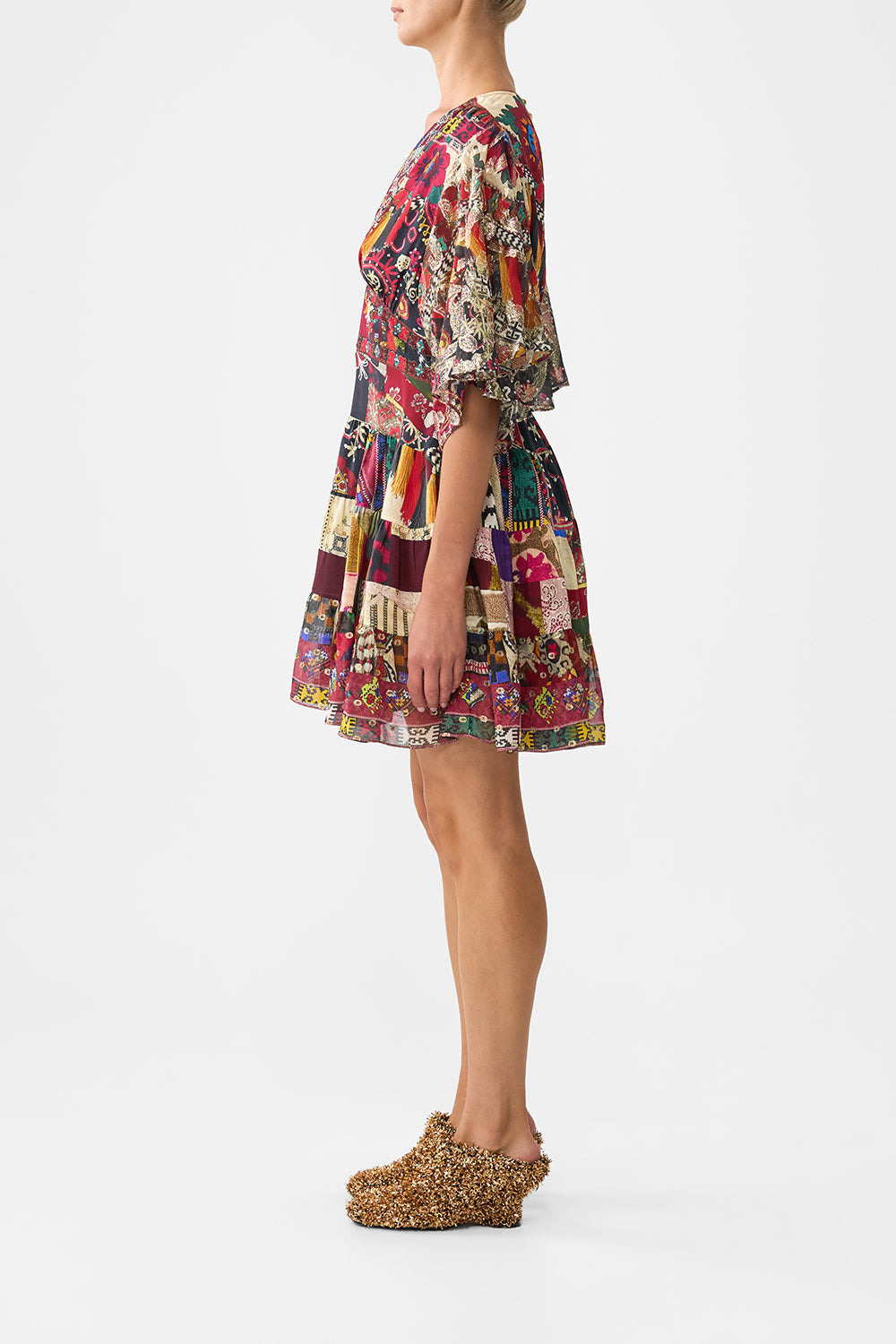 TIERED SKIRT MINI DRESS - 4