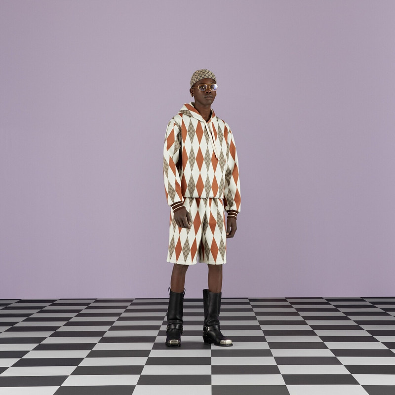 GUCCI GG rombus print neoprene shorts outlook