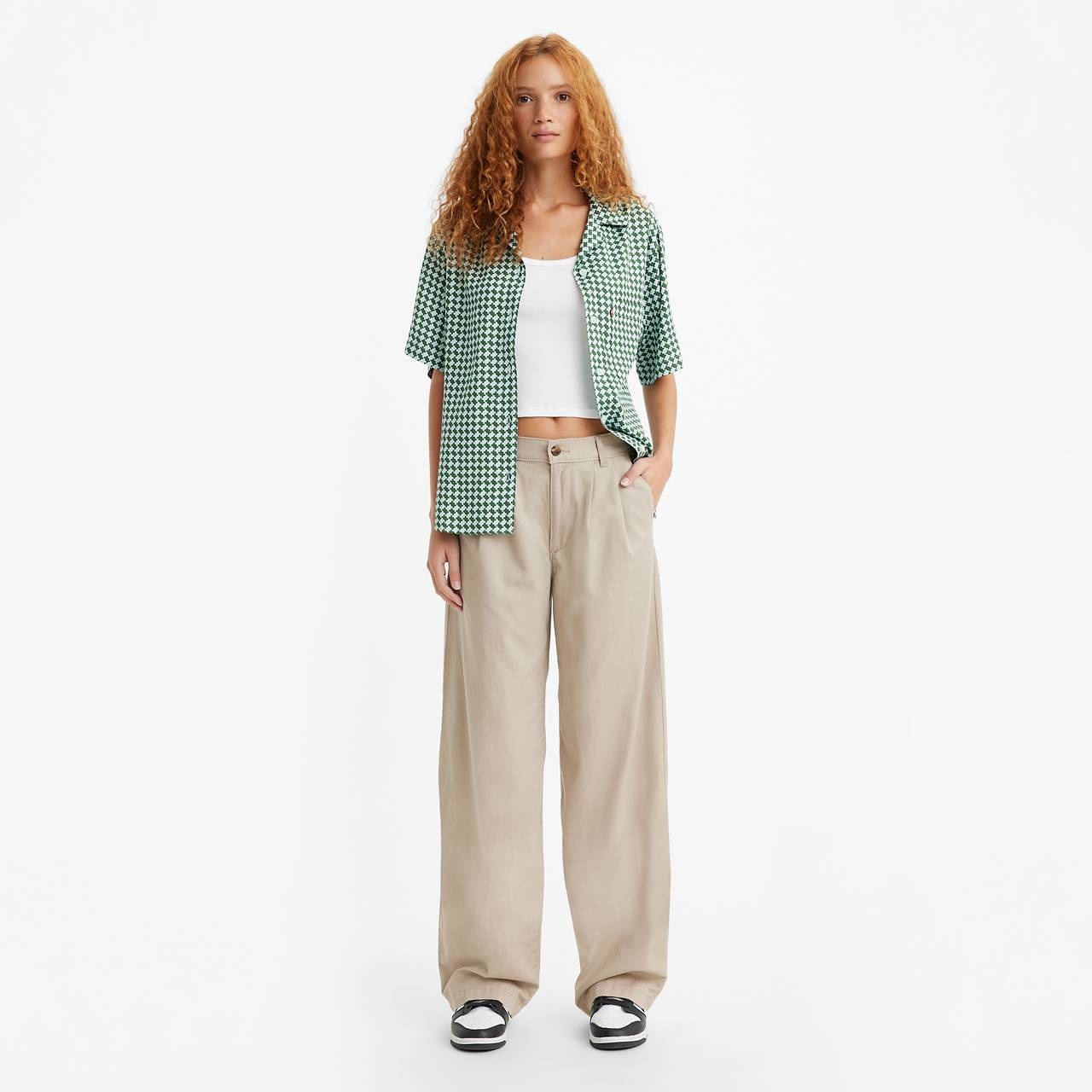 HIGH RISE PLEATED BAGGY TROUSER PANTS - 2