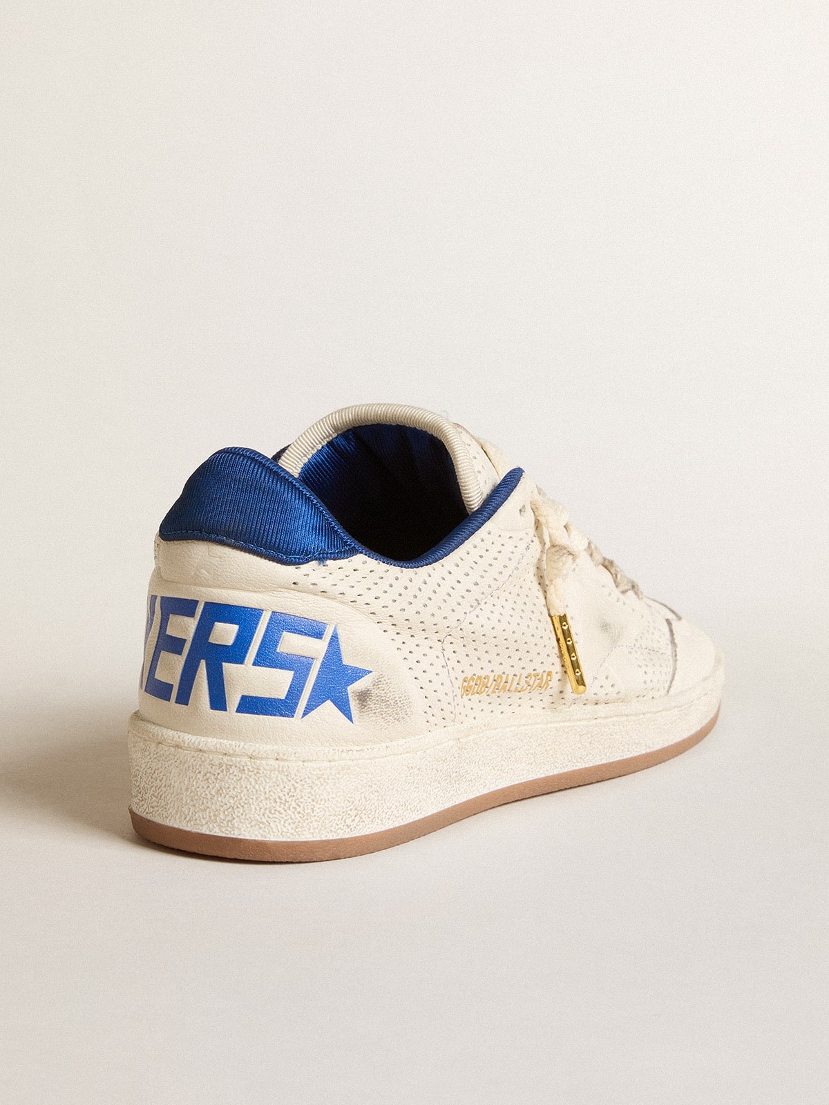 Ball Star in perforated nappa with white star and blue nylon heel tab - 4