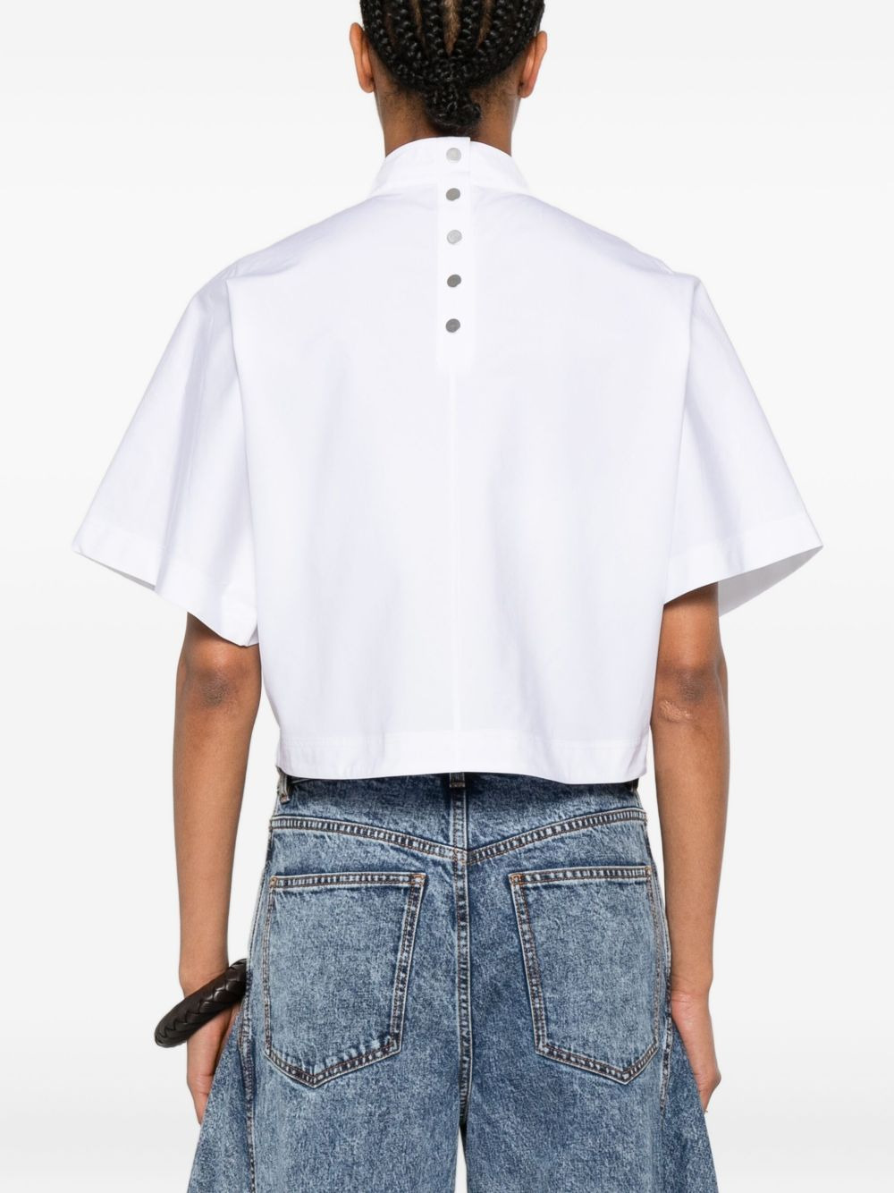 button-fastening cotton top - 4