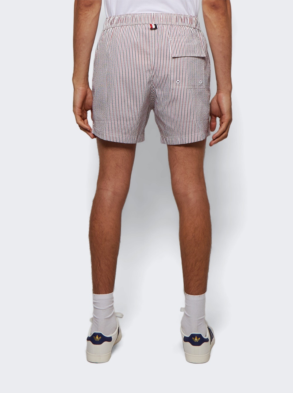 Drawcord Waist Swim Short In Seersucker White - 5