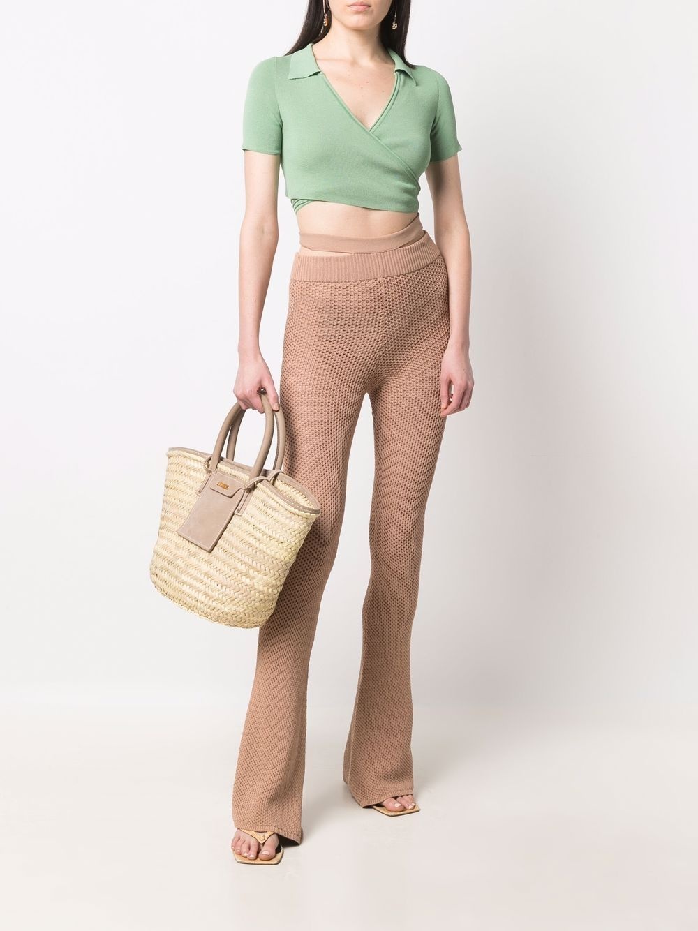 perforated knitted trousers - 2