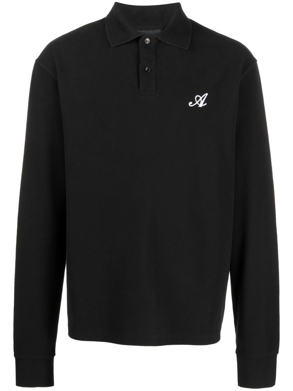 logo-print long-sleeved polo shirt - 1