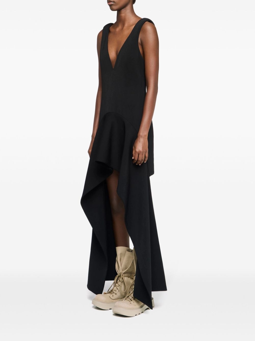 V-neck draped mini dress - 3