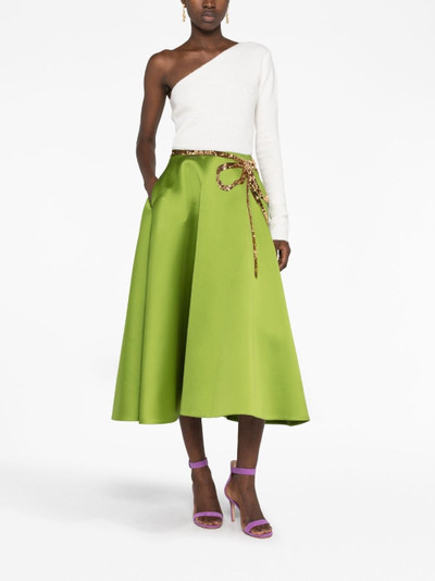 Valentino sequin bow-embellished satin midi skirt outlook