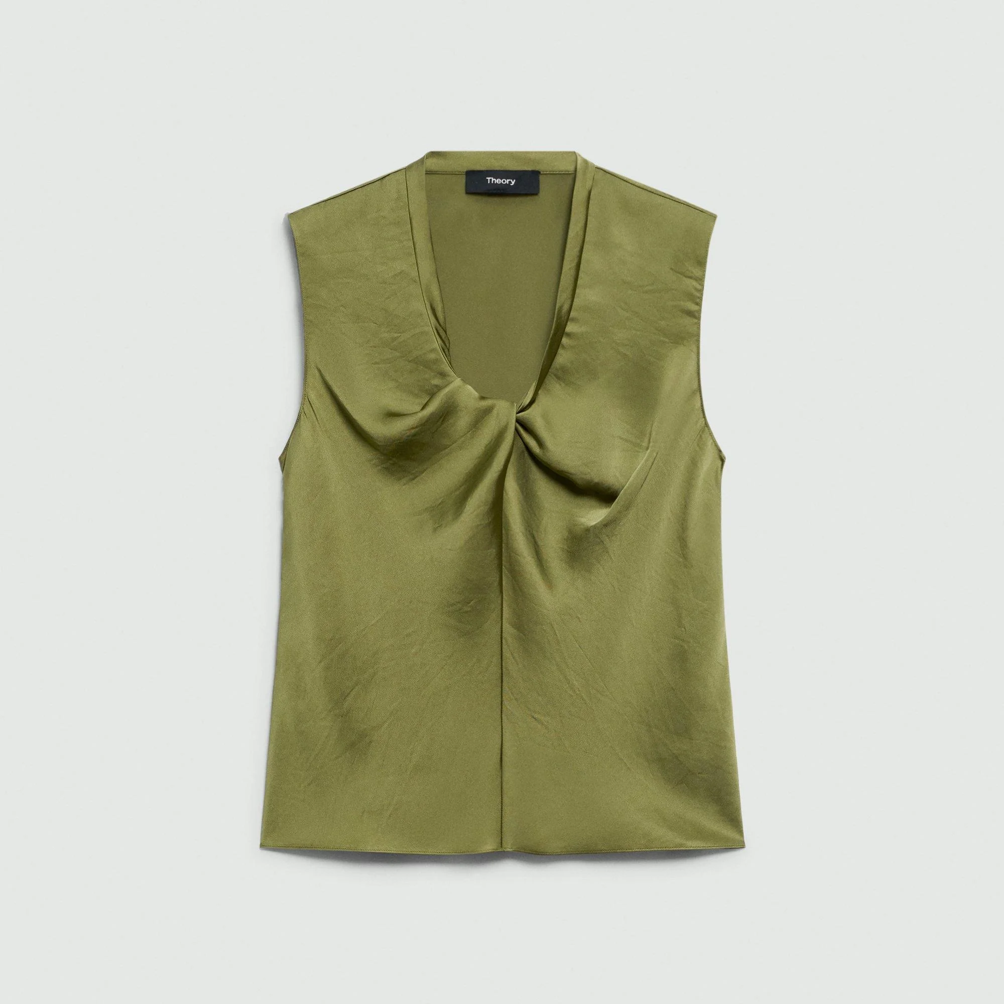 Twist Neck Blouse in Crushed Satin - 1