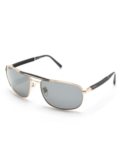 Chopard logo-engraved square-frame sunglasses outlook