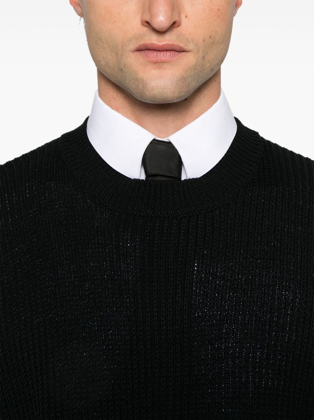 intarsia-logo sweater - 5