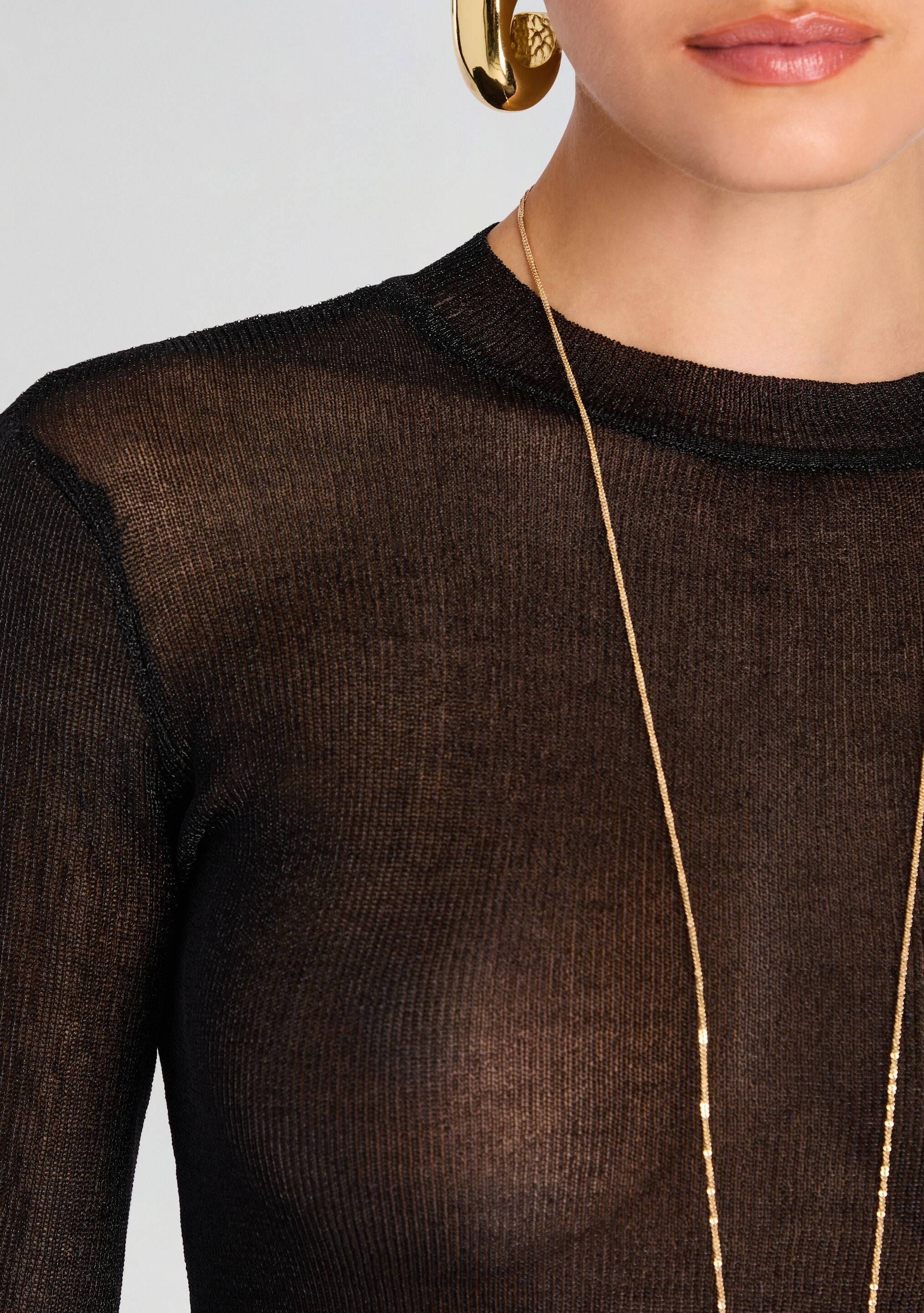 INES METALLIC KNIT TOP - 2