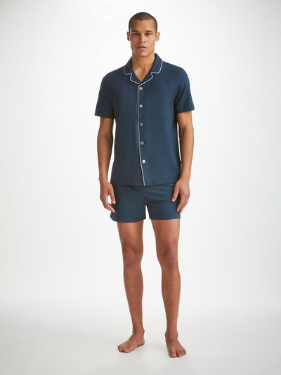 Derek Rose Men's Short Pyjamas Basel Micro Modal Stretch Navy outlook