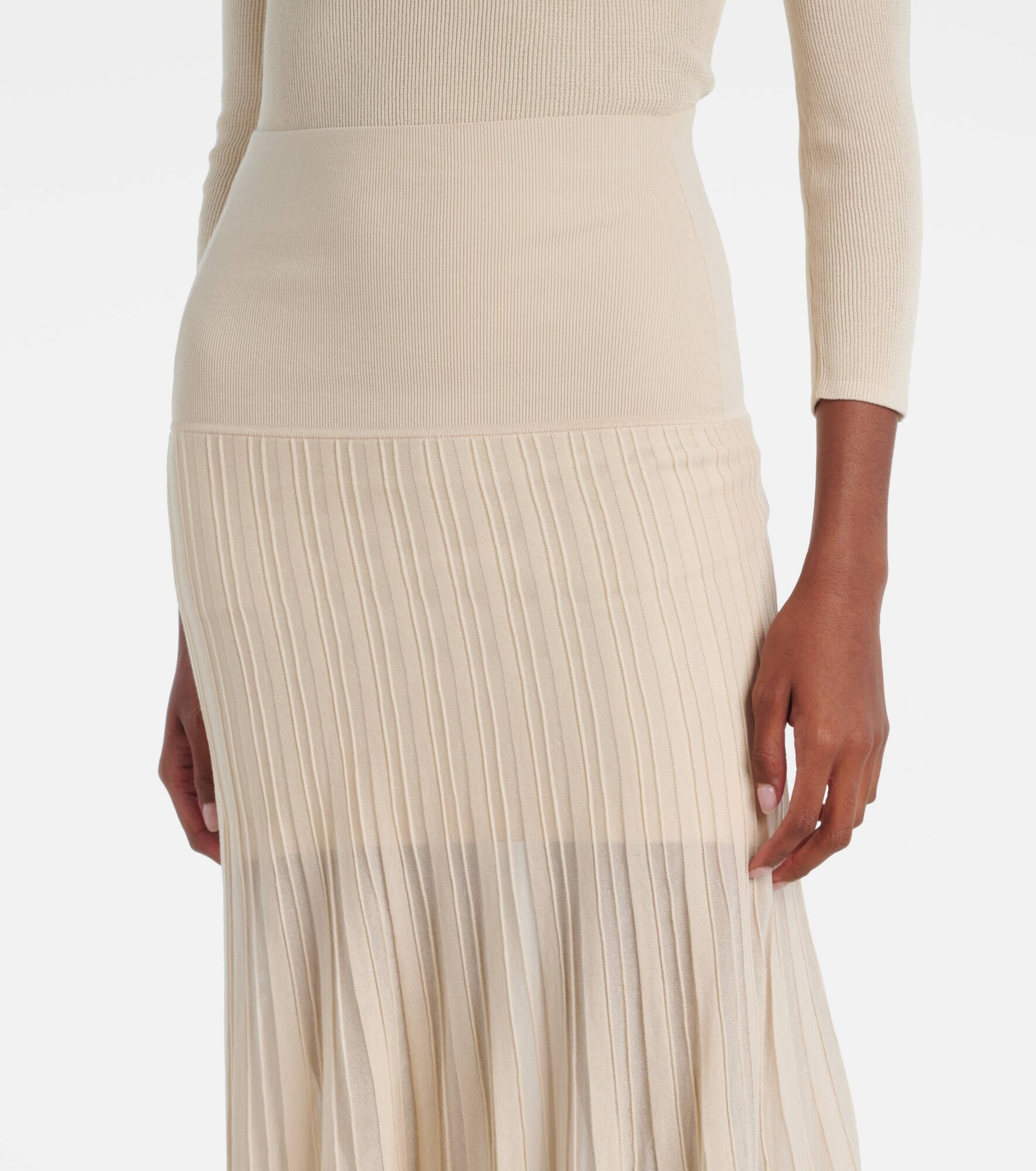 Ezra pleated semi-sheer crêpe skirt - 4
