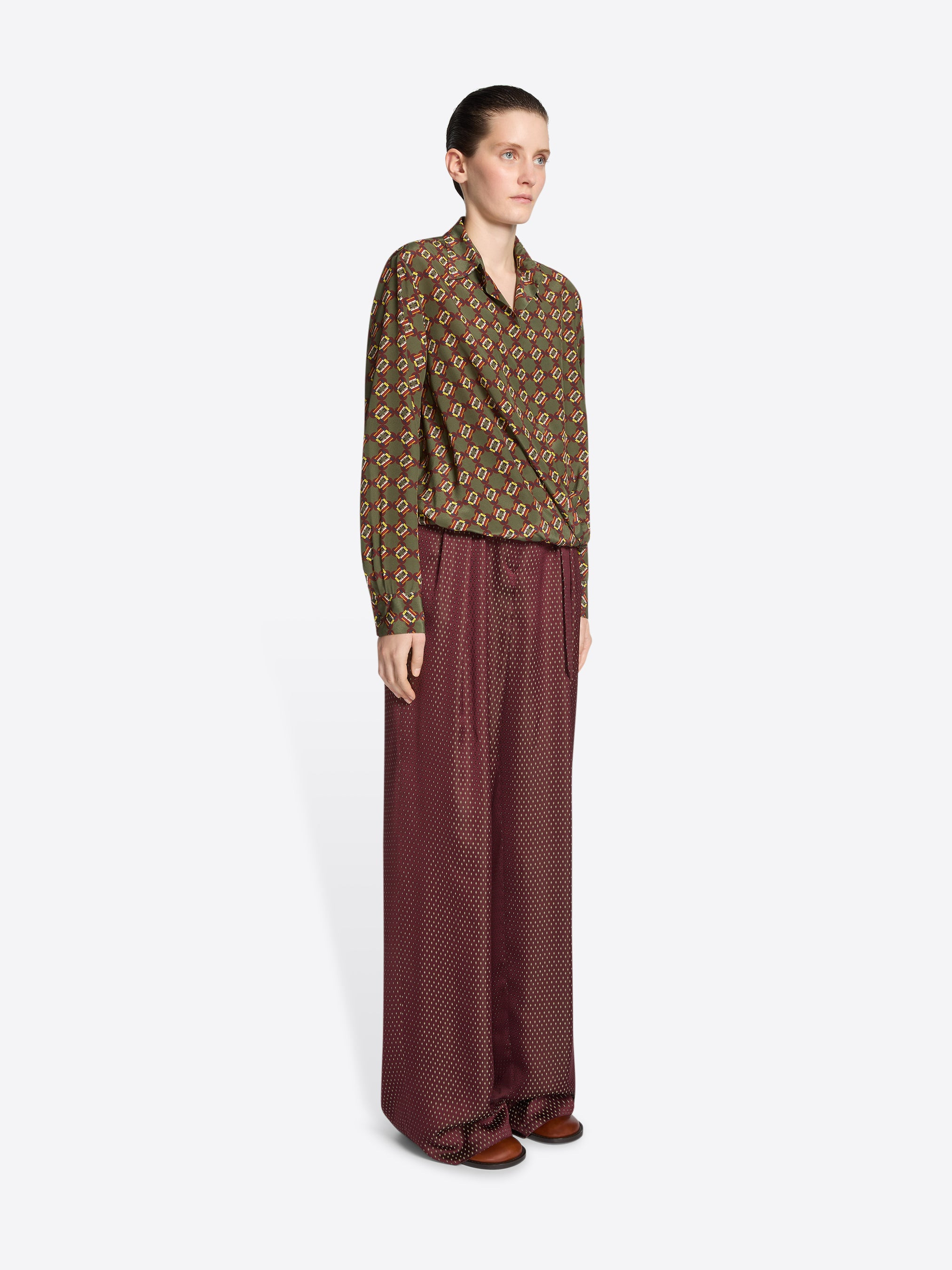 BELTED JACQUARD TROUSERS - 3
