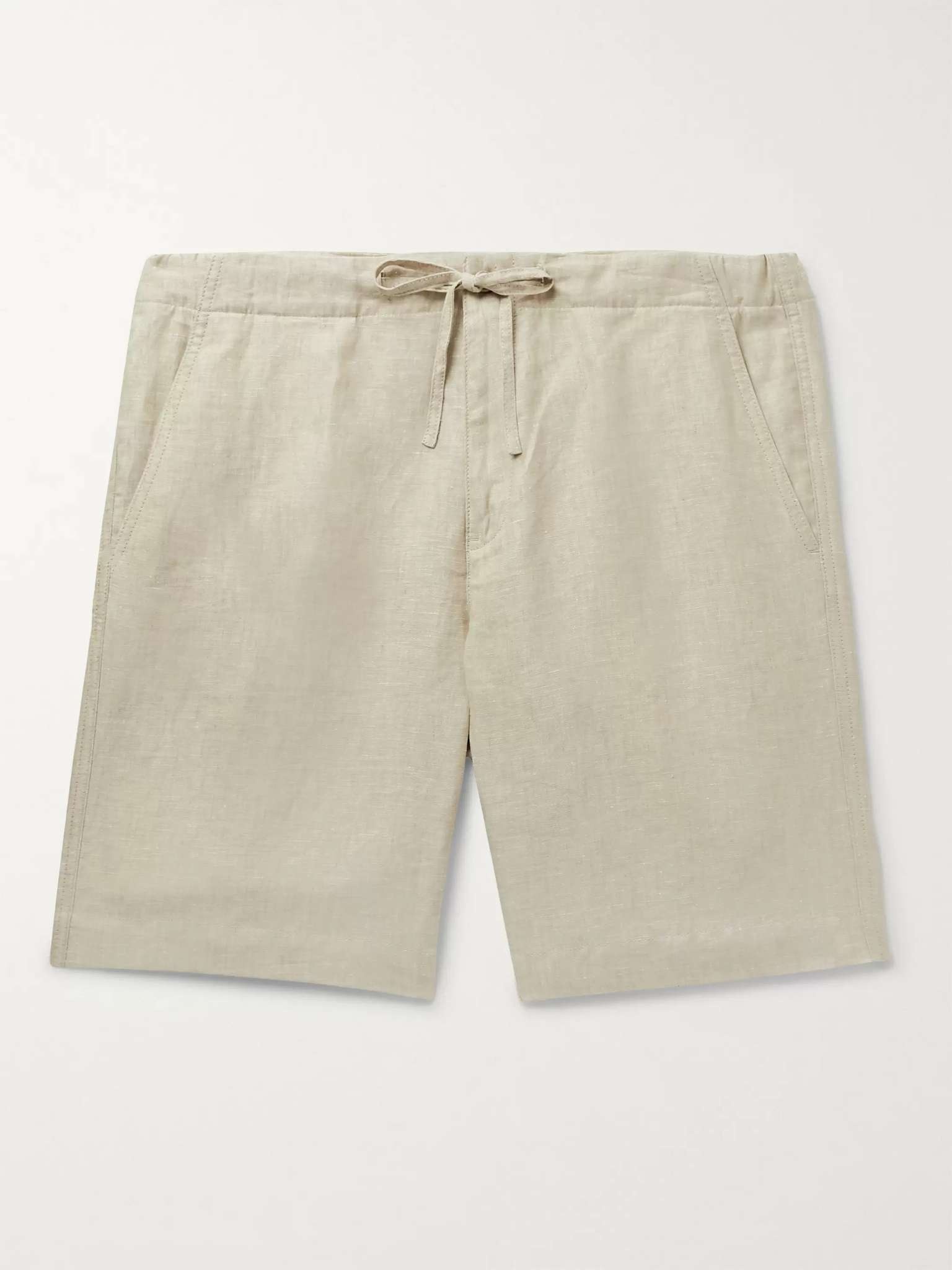 Slim-Fit Linen Drawstring Bermuda Shorts - 1