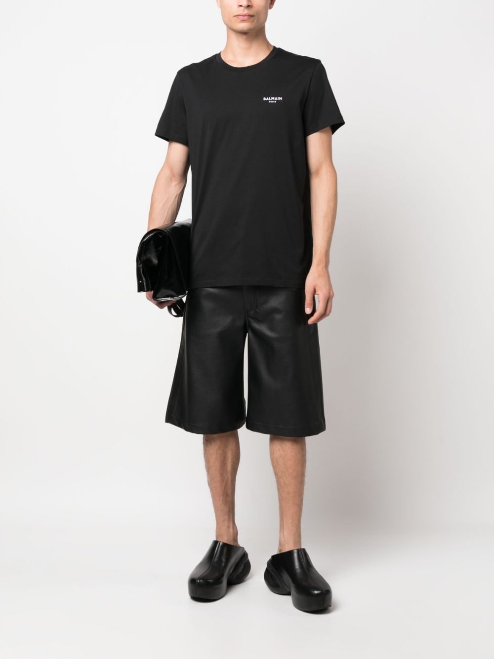 flocked-logo cotton T-shirt - 2