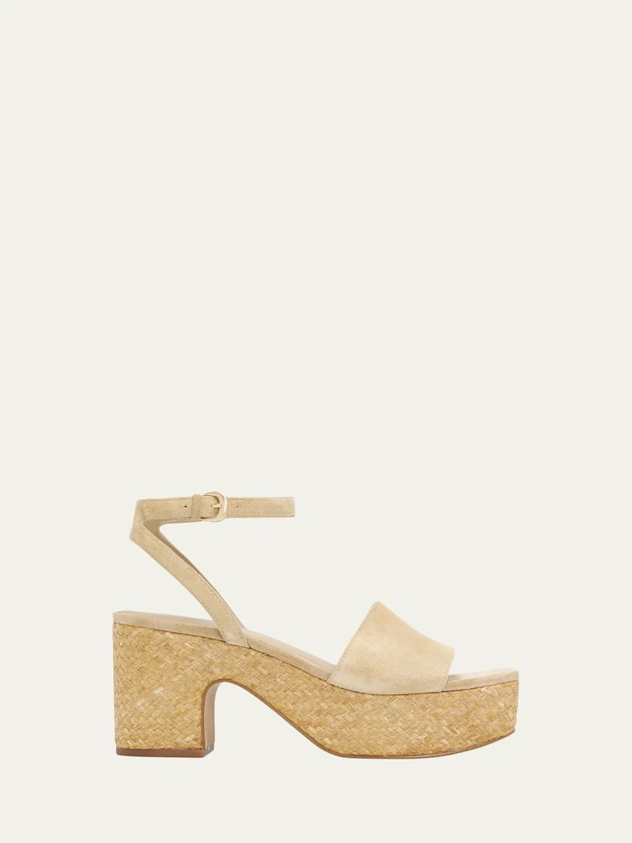 75mm Castella Suede Platform Sandals - 1