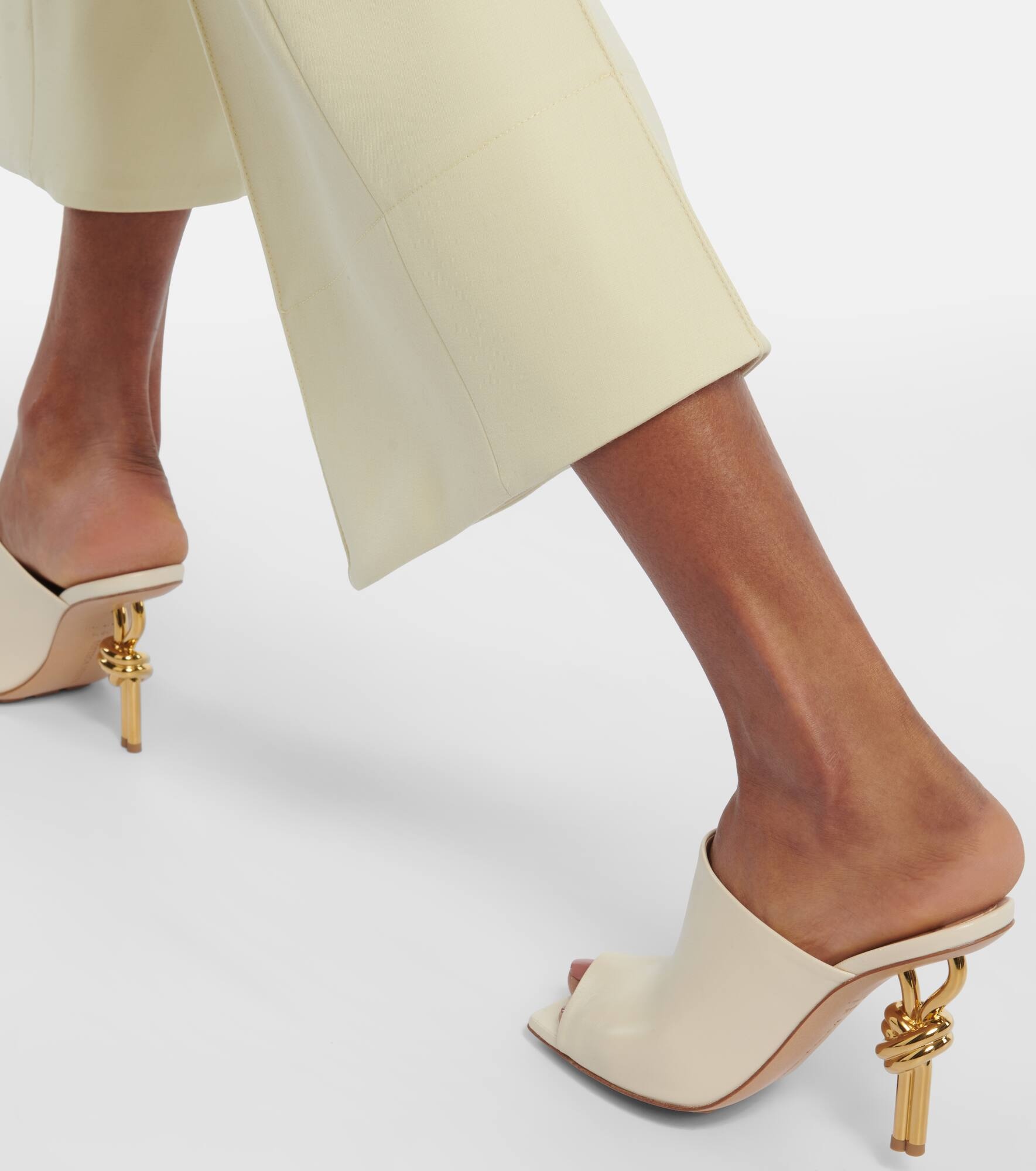 Knot leather mules - 7
