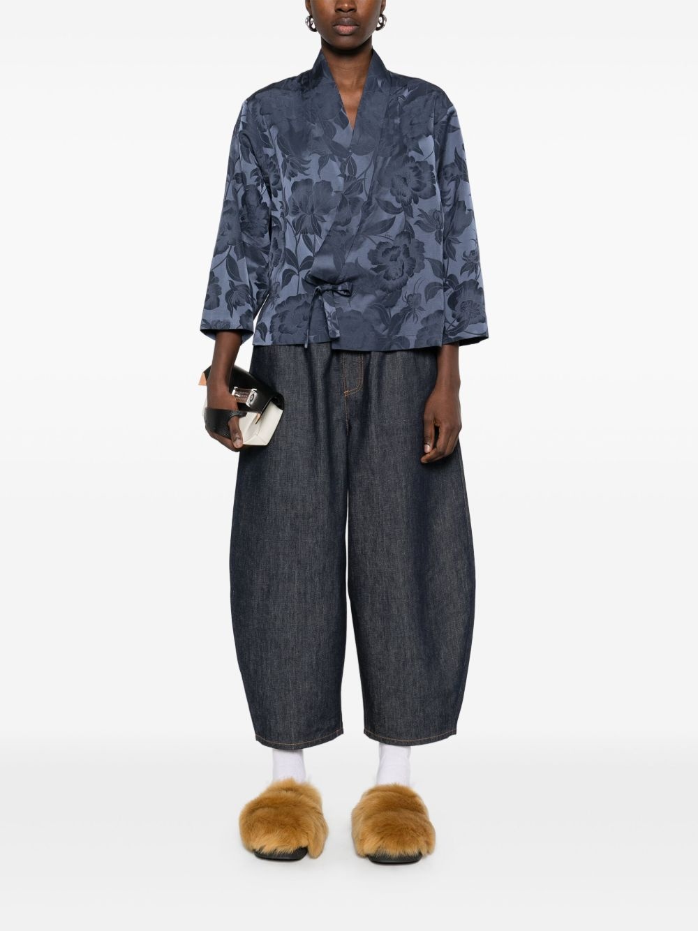 floral-jacquard jacket - 2