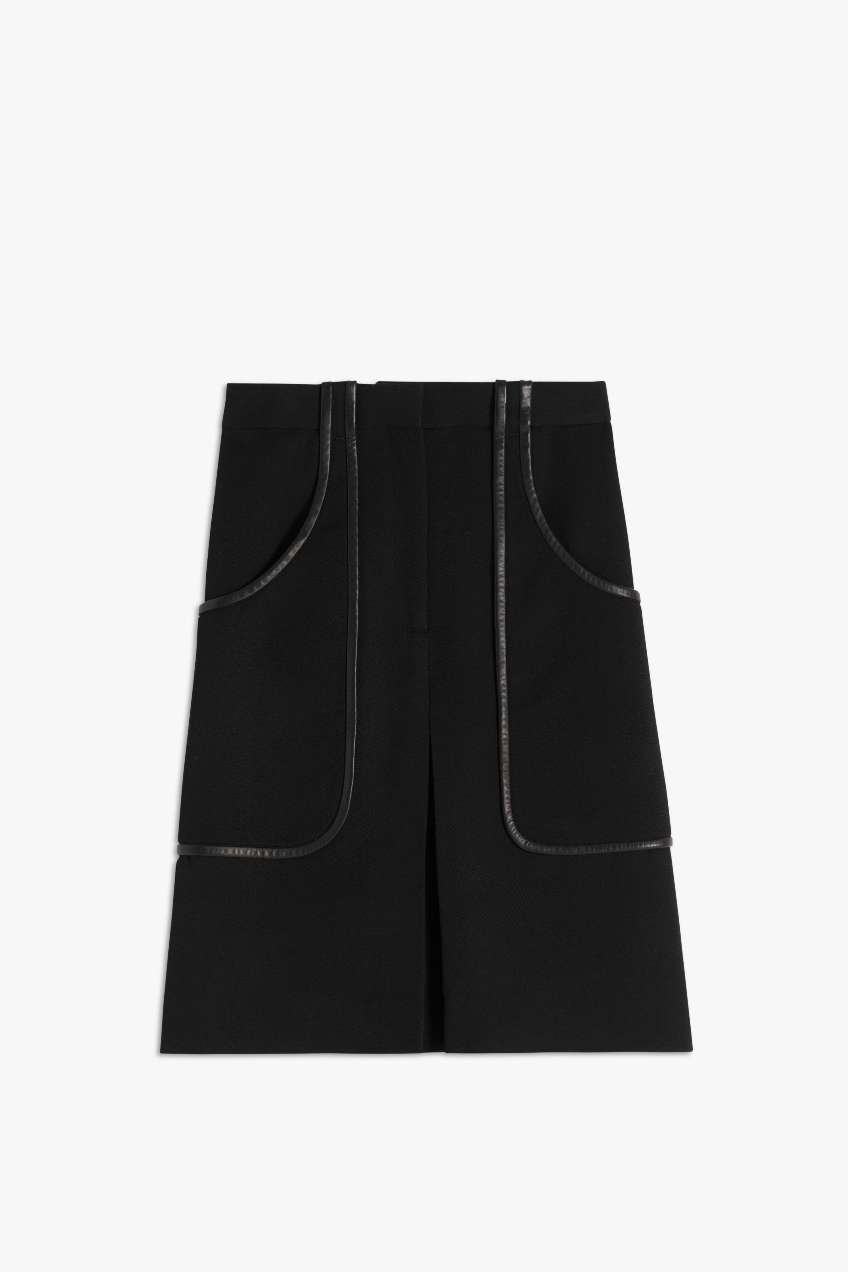Patch Pocket Midi Skirt in Black - 1