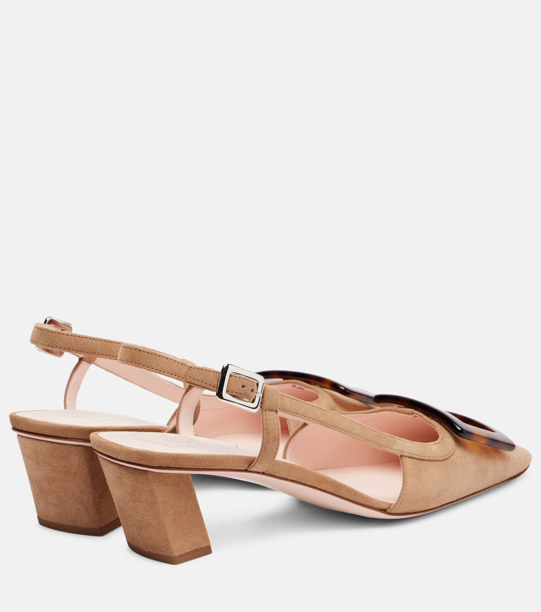 Belle Vivier 45 suede slingback pumps - 2