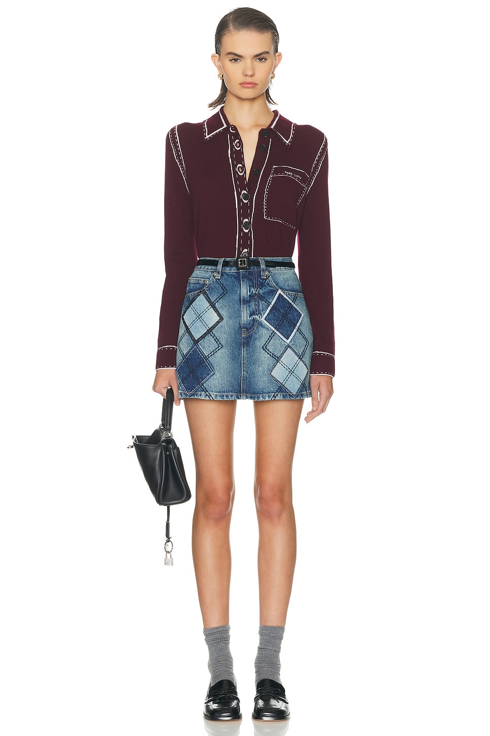 Argyle Patchwork Mini Skirt - 5
