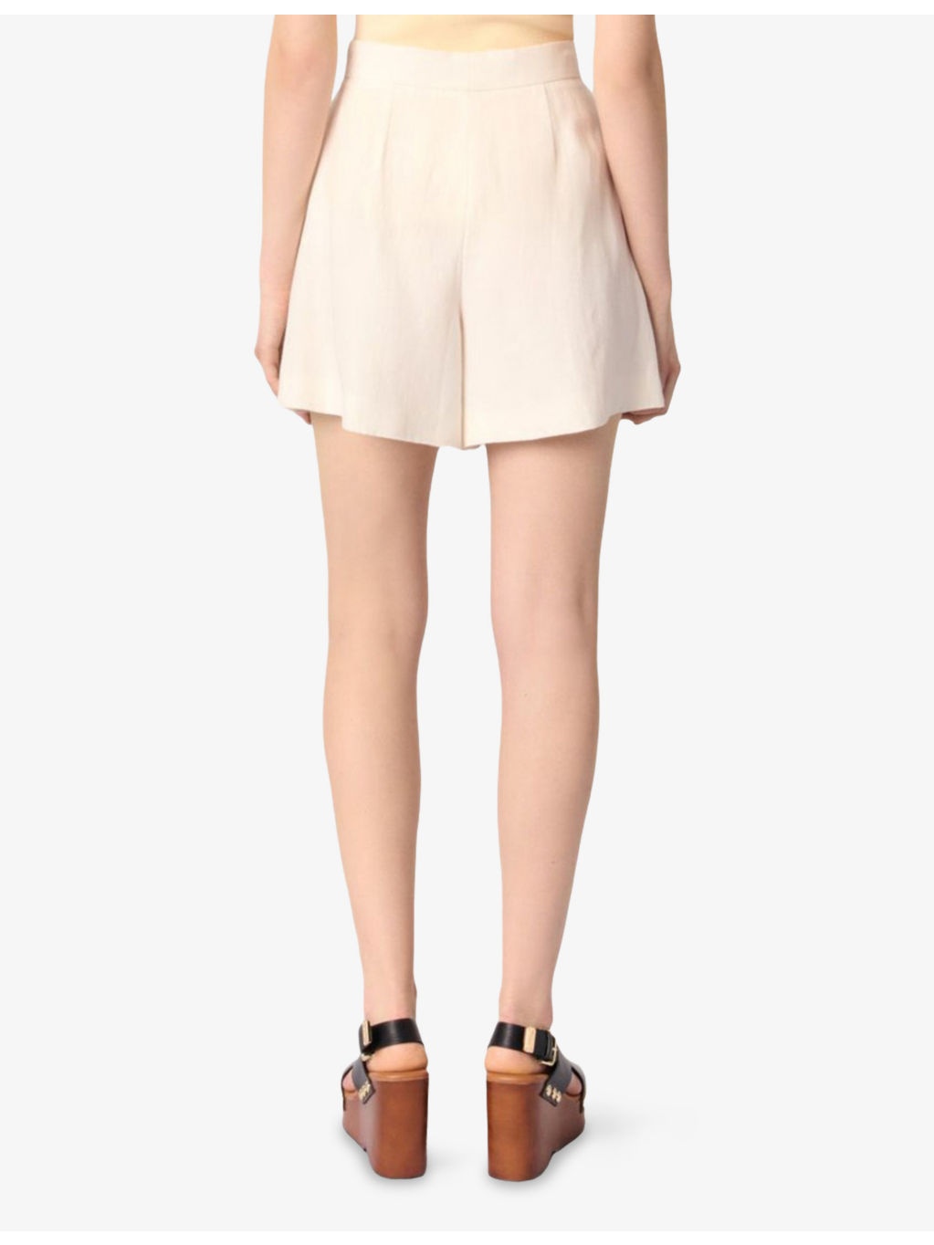 Wide-Leg High-Rise Pleated Linen-Blend Shorts - 4