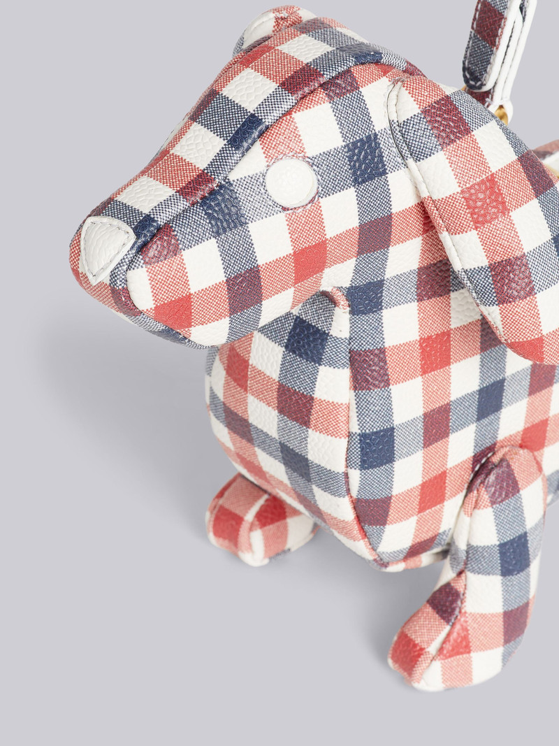 Thom Browne Multicolor Gingham Print Caviar Leather Hector Baguette Shoulder Bag outlook