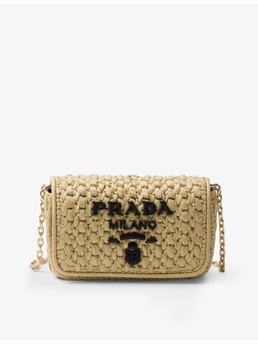 Embroidered-logo crochet shoulder bag - 1