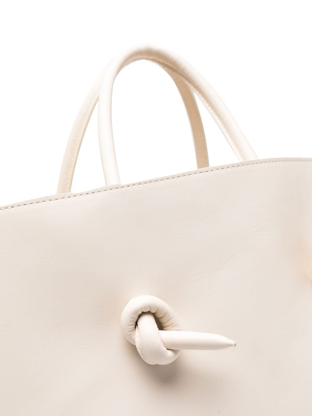 knotted leather tote bag - 4