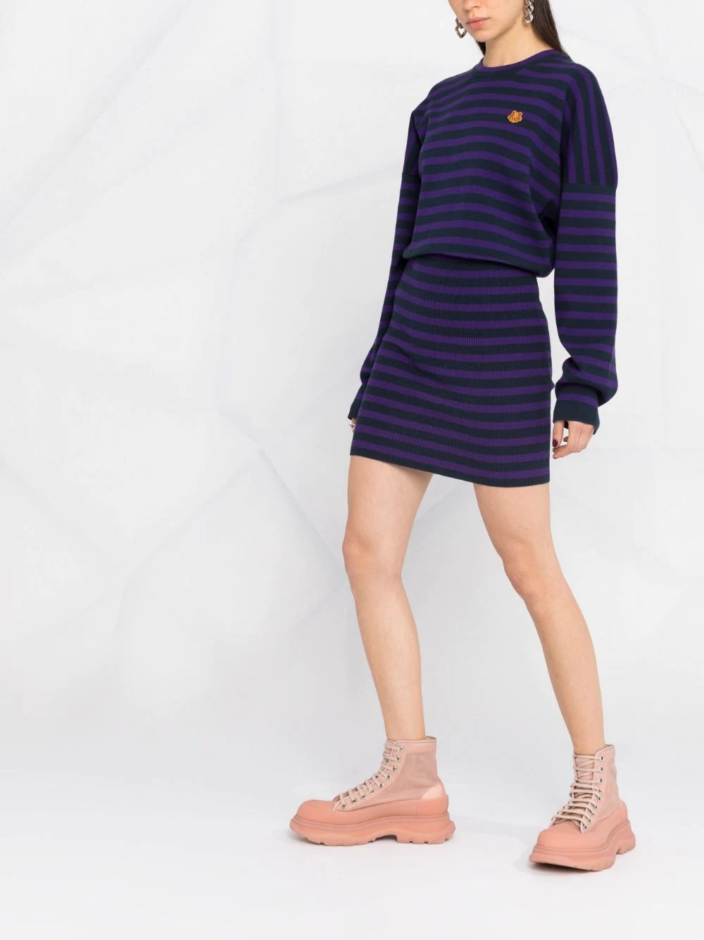 striped knitted minidress - 4