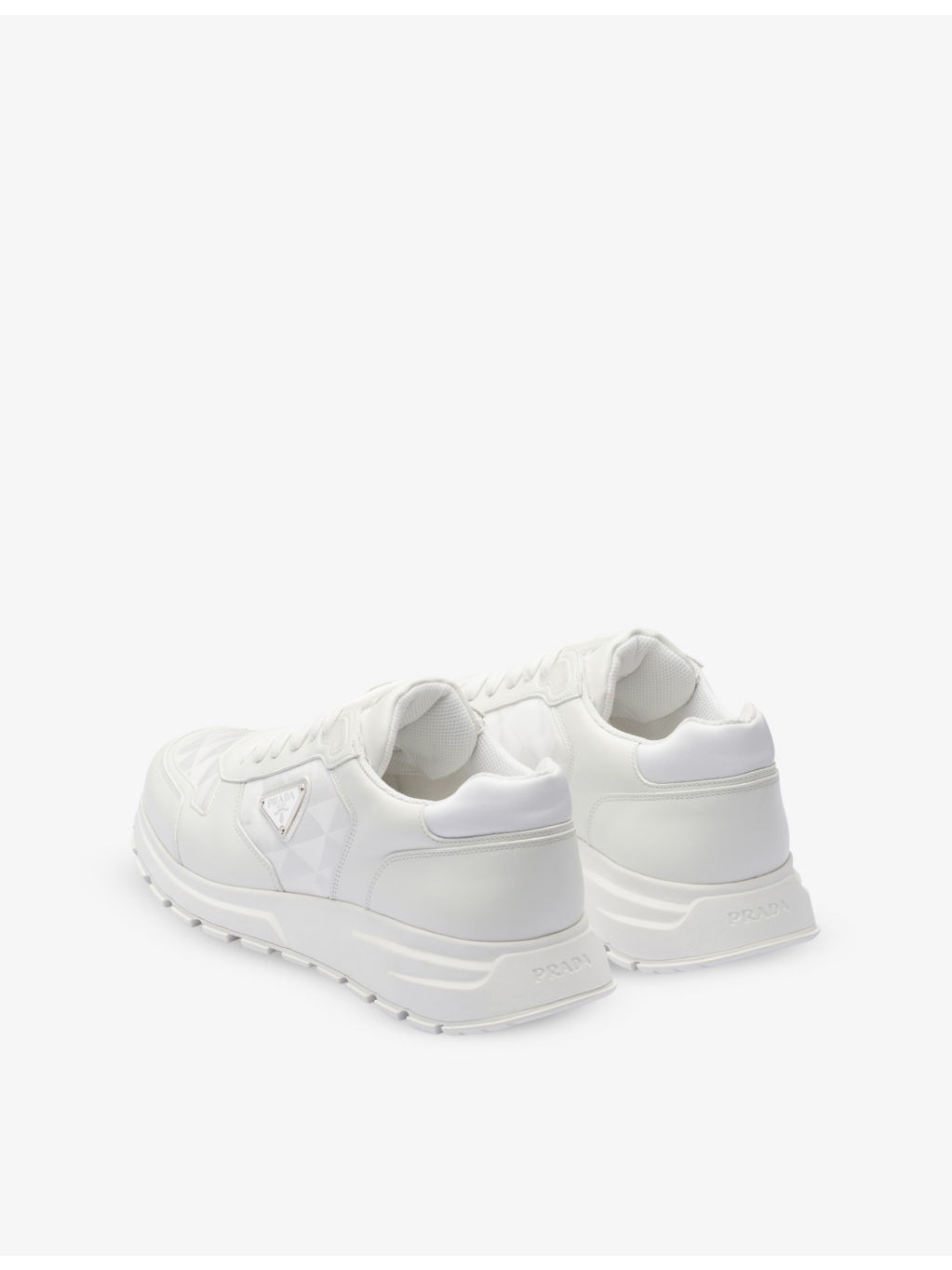 Re-Nylon brand-plaque leather and recycled-nylon high-top trainers - 5