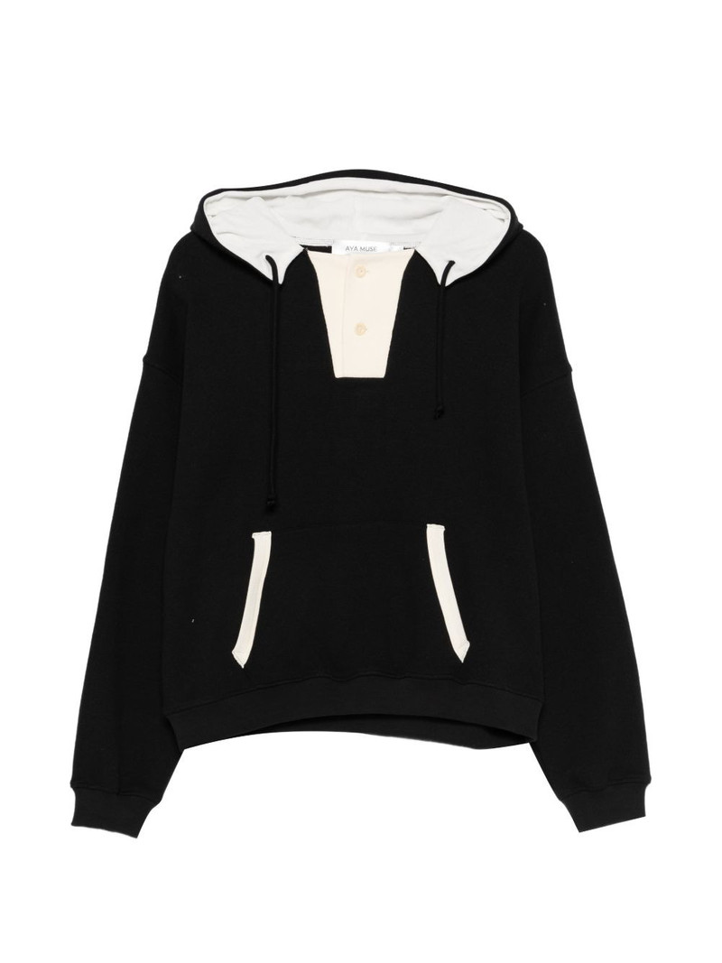 button-fastening hoodie 1