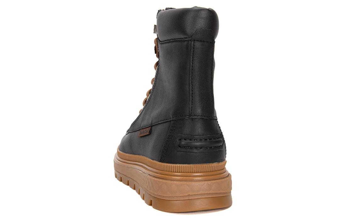 (WMNS) Timberland Ray City Moc Toe Chukka Boots 'Black Regenerative Leather' A5M3B015 - 4