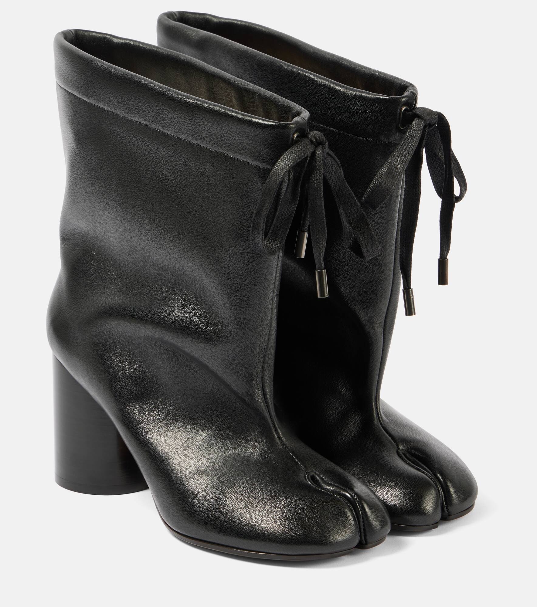 Tabi drawstring leather ankle boots - 1