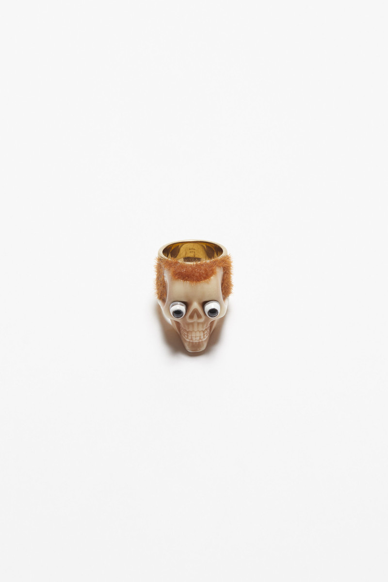 Skull ring - Antique gold/brown 1
