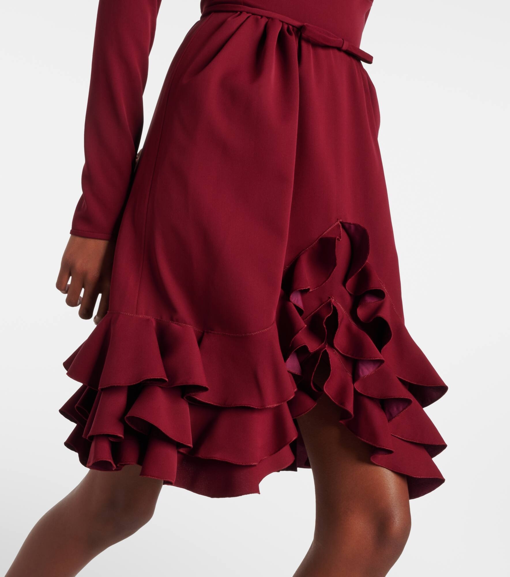 Ruffled silk crêpe minidress - 5