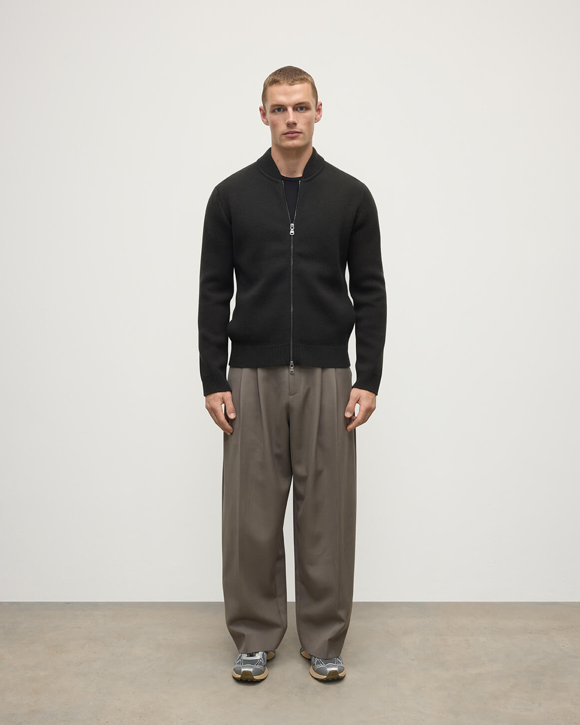 Cashmere Milano Stitch Grey Zip Jacket - 2