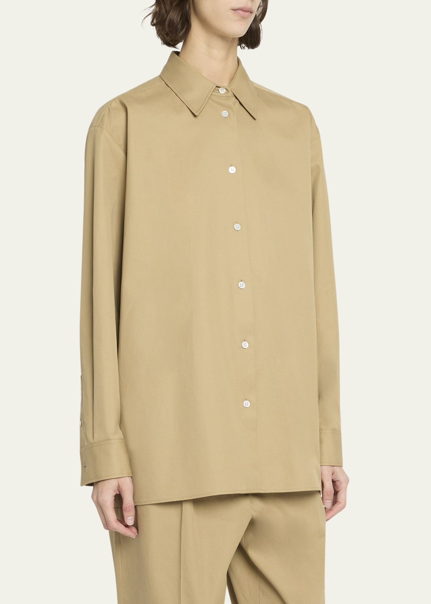 Tansy Cotton-Cashmere Button-Down Shirt - 4