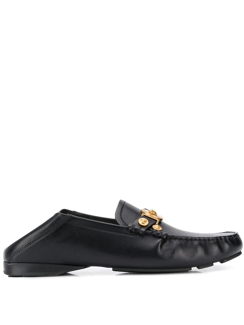 Medusa medallion leather loafers - 1