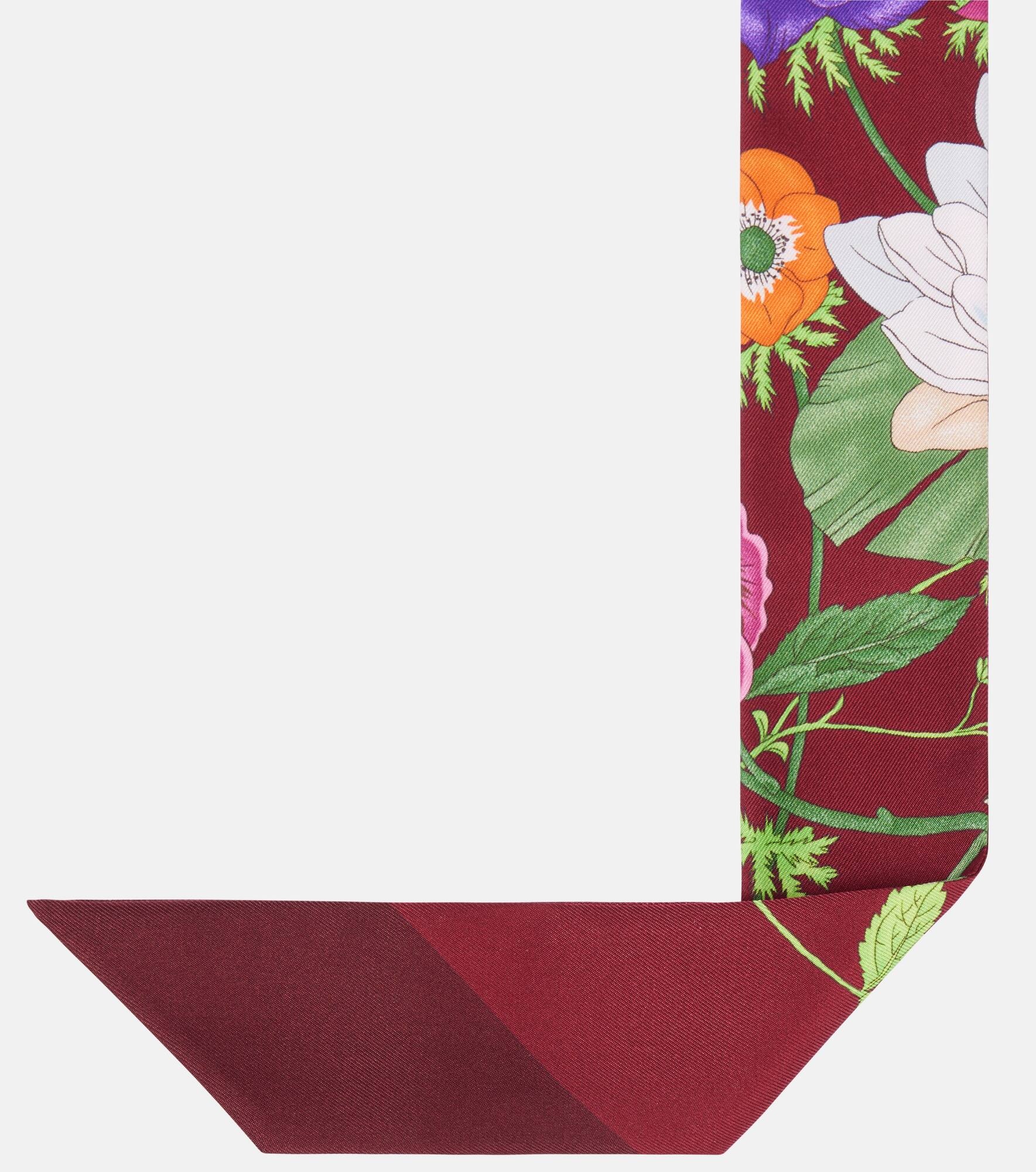 Floral silk twill scarf - 4