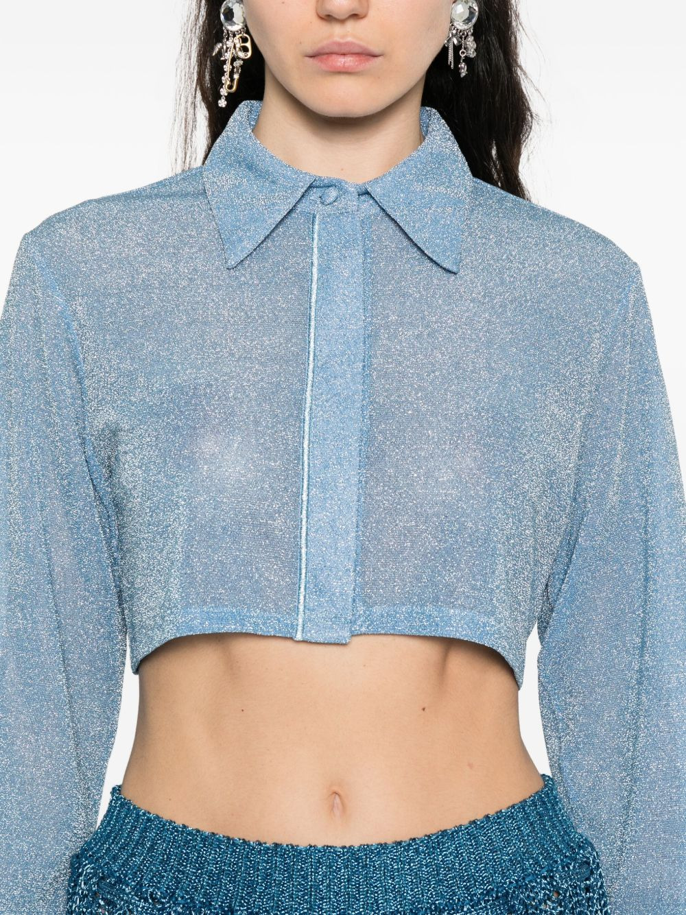 lurex cropped top - 5