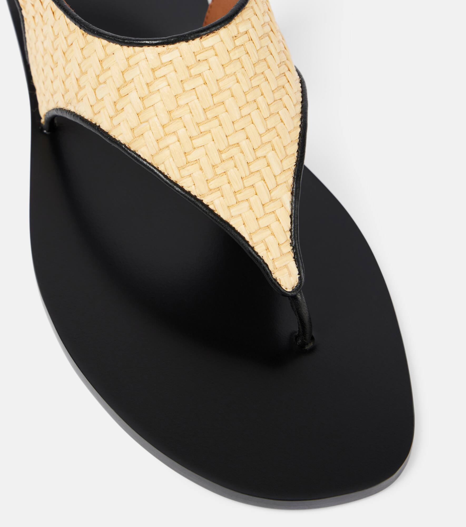 Amalfi raffia-effect thong sandals - 5