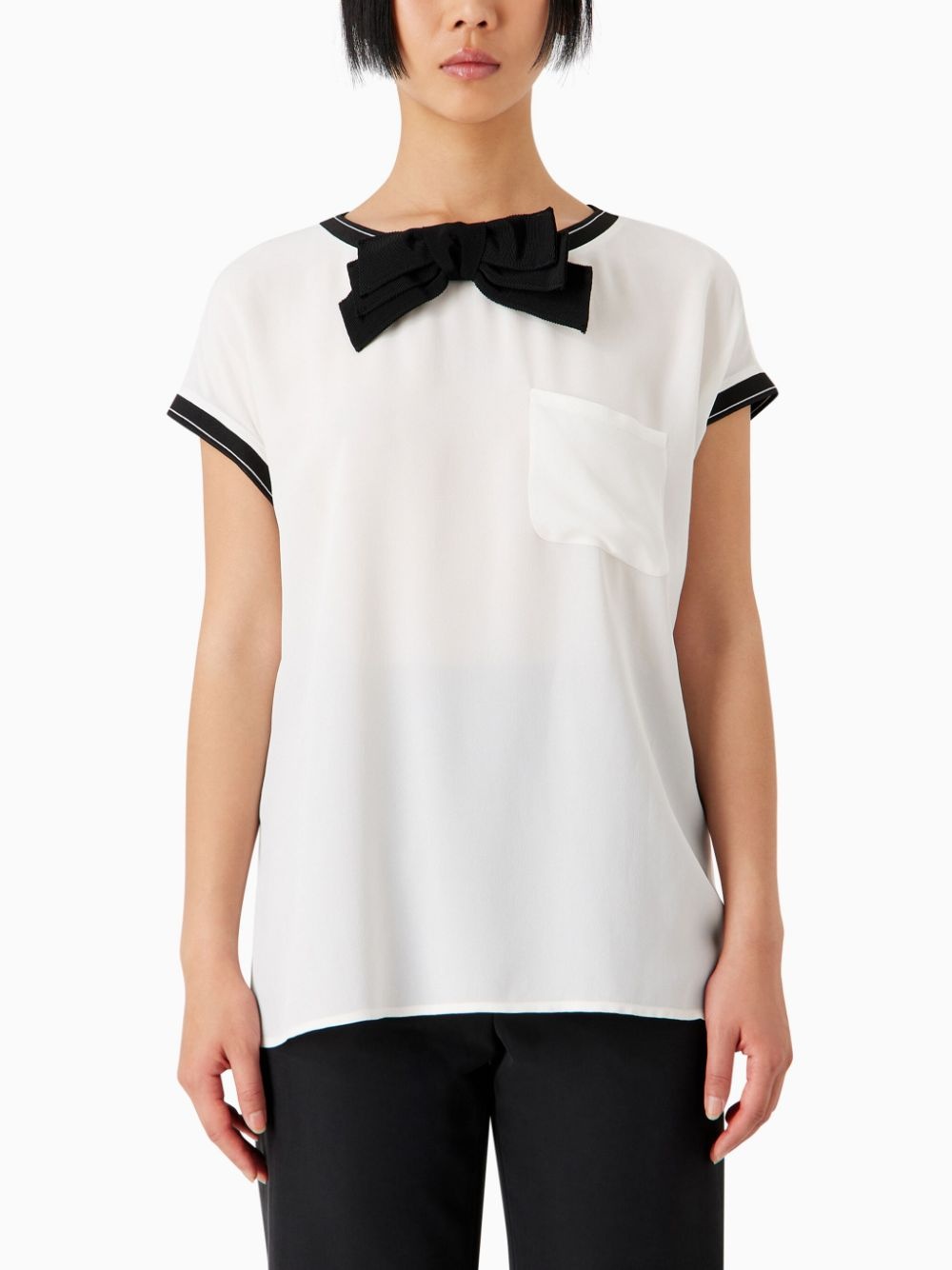 chiffon short-sleeve blouse - 2