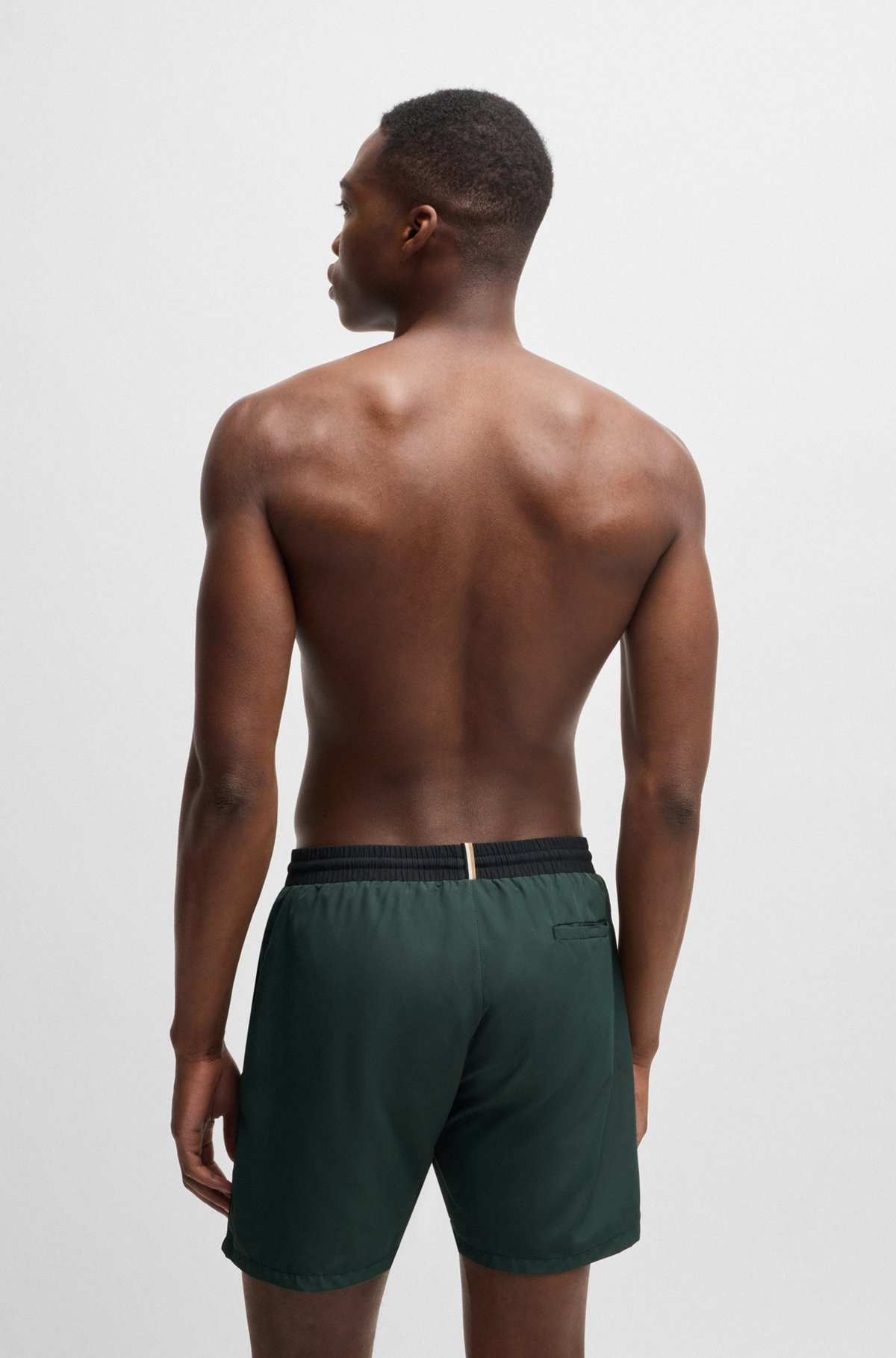 QUICK-DRY SWIM SHORTS WITH CONTRAST DETAILS - 4