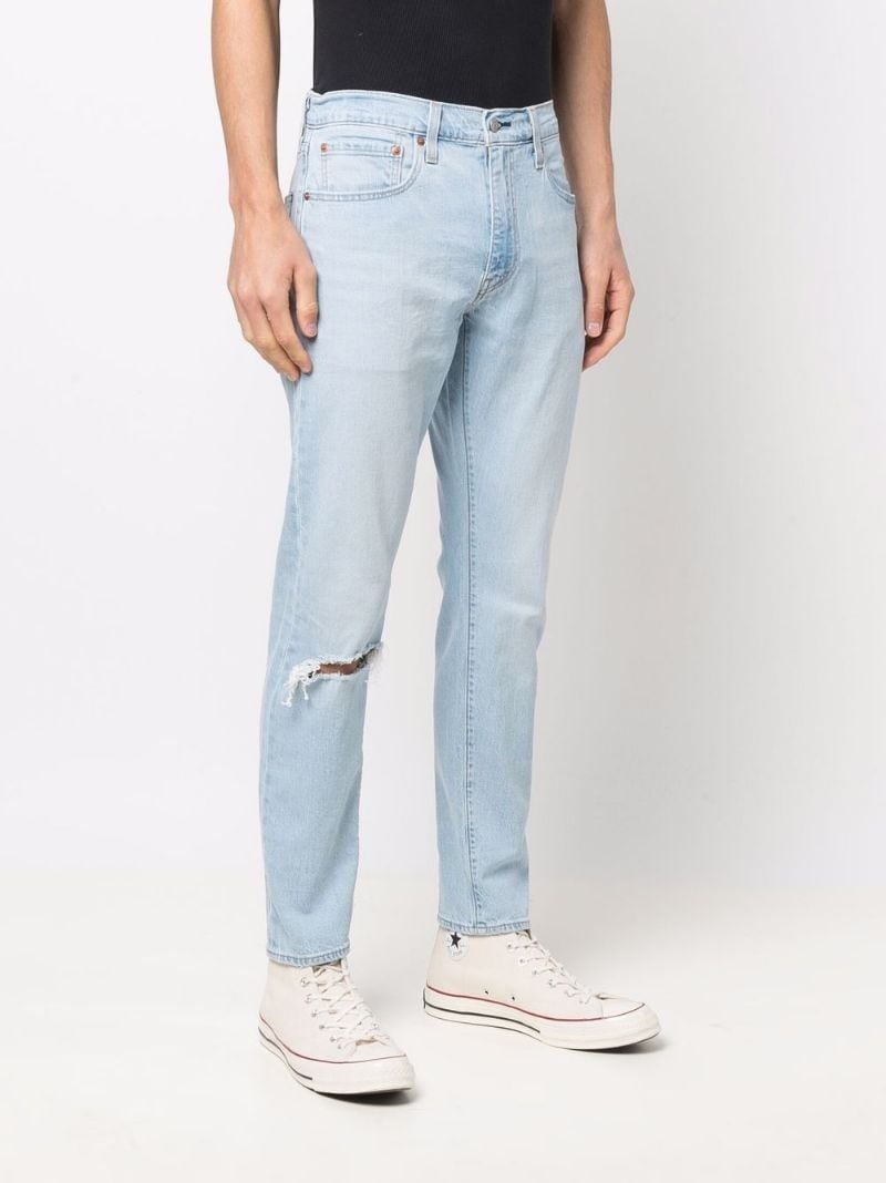 distressed-effect straight-leg jeans - 3