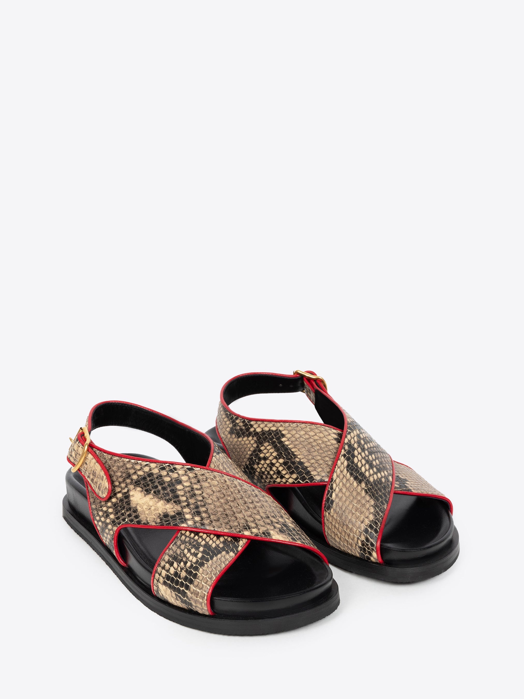 SNAKE PRINT SANDALS - 3
